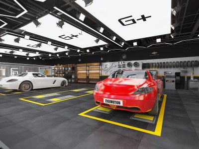 现代汽车美容店3D模型下载
